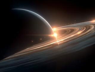 saturn-like planet in space