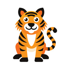 tiger mascot cartoon vector on white background