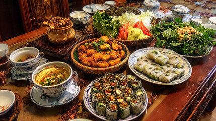  Celebrating with traditional Vietnamese food during the Lunar New Year 