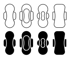 Sanitary pad icon set