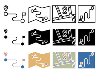 Roadmap icon set
