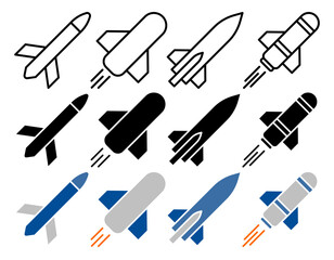 Missile icon set