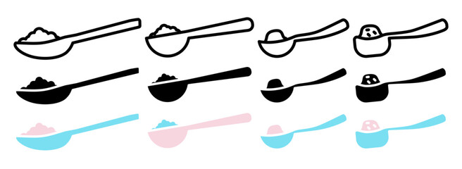 Full spoon icon set
