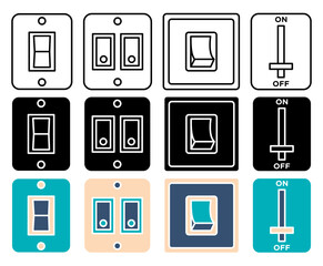 Electric switch icon set