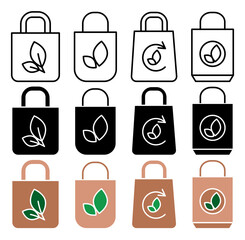 ECO bag icon set