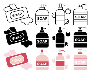Body Soap icon set