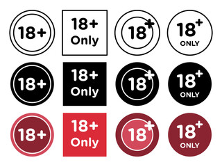 18 Plus icon set