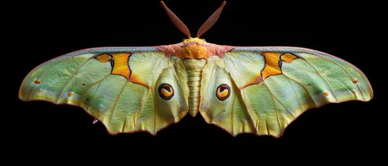 Colorful moth wings closeup photography