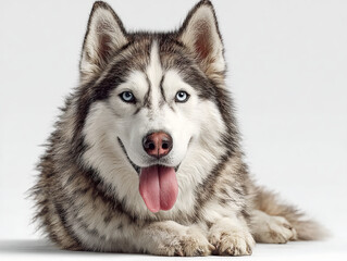 Fototapeta premium siberian husky dog on white