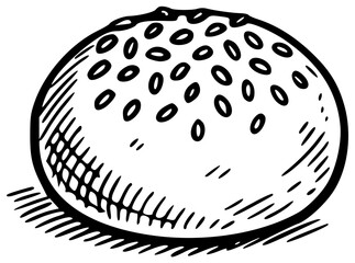 A large round loaf of bread with seeds on top