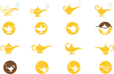 set of yellow icons 