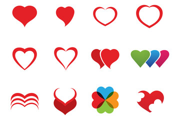 set of colorful heart