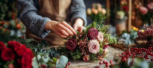Flower arrangement workshop floral design class creating bouquets for wedding or special occasion event decor