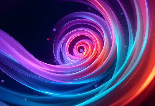 Neon Vortex Abstract with Swirling Color Tunnel Purple, Pink, Blue, and Red Spiral on Dark Background High-Resolution Visual for Creative, Sci-Fi, and Music Themes
 - Powered by Adobe