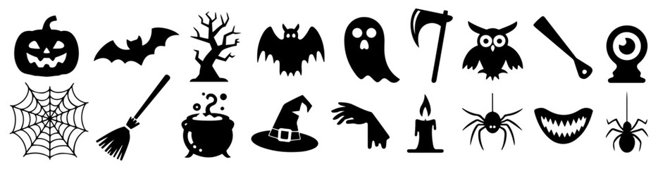 halloween icons set vector illustration