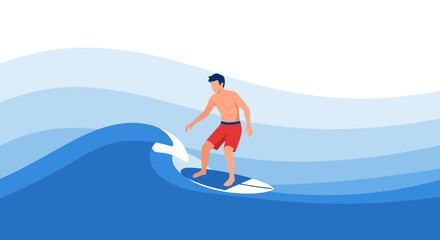 Dynamic Surfing Activity Depicting Athlete on a Wave Using a Surfboard Skillfully
