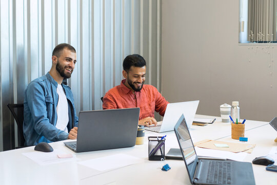 Multiracial group of people working at office.