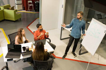 Multiracial group of people working at office.