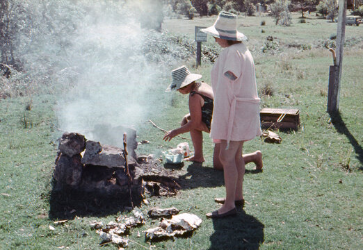 Vintage Outdoor Campfire Cooking 