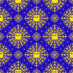 Christmas ice scribble seamless snowflakes pattern for wrapping paper and fabric