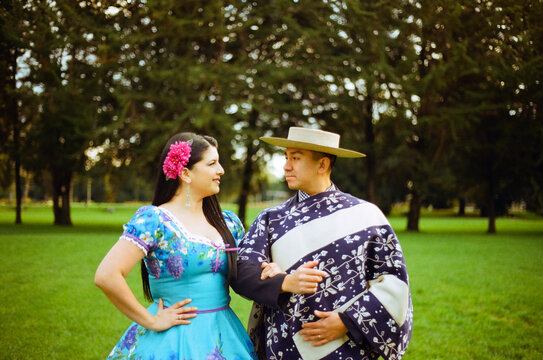 Traditional Huaso and Huasa Dancing Together