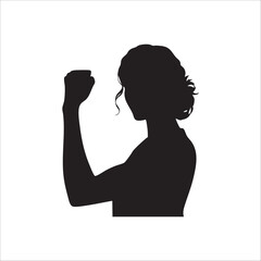 Vector art of silhouette of a strong woman flexing her arm