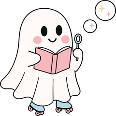 Cute Ghost Halloween Typography Vector T-Shirt Design