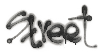 Graffiti, spray stain paint word, isolated on white