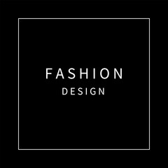 Modern minimalist vector illustration of fashion design on a black background