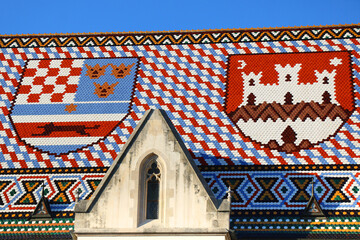 The Church of St. Mark, historic church in St. Mark's Square, in Zagreb, Croatia.
