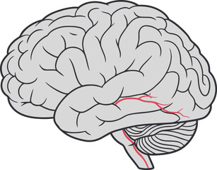 A detailed pixel art representation of a human brain, showcasing its intricate structure and complexity. Ideal for medical, educational, or technological projects requiring a unique visual style.