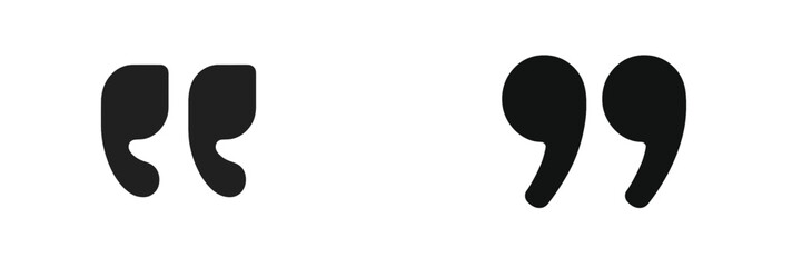 Stylish black quotation marks set against a minimalist white background highlighting the importance of written expression in communication