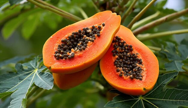 Papaya (Carica papaya) belongs to the Caricaceae family.