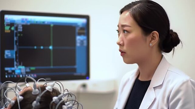 EEG Test Doctor  Patient.