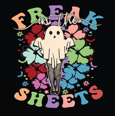 “Freak‑In‑The‑Sheets” Halloween Typography Vector T‑Shirt Design