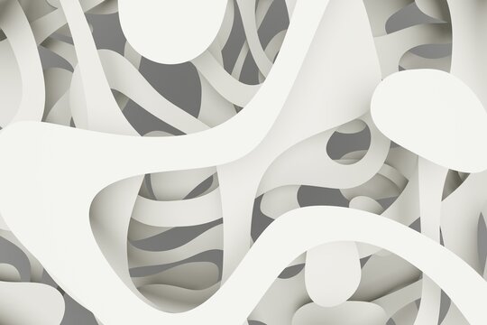 Layered abstract shapes in light tones