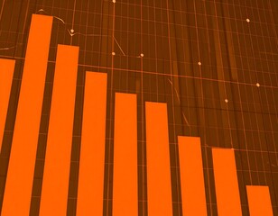 Orange bar graph on a dark grid