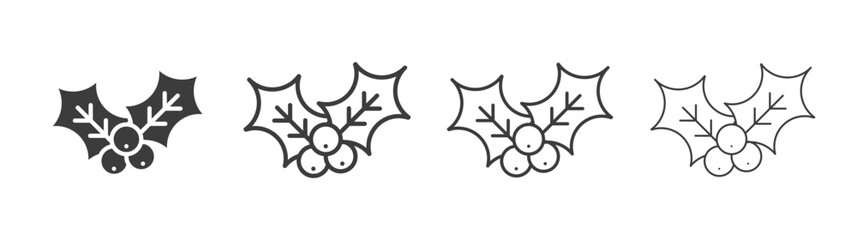 Christmas holly berry icon style illustration. EPS 10 file © Recoonde