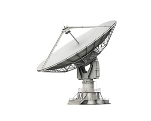 large satellite dish antenna isolated on white background, png, ai generated