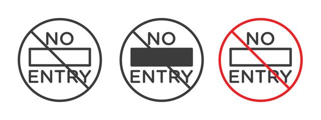 No entry road sign style illustration. EPS 10 file © Recoonde