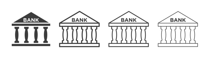 Bank building icon style illustration. EPS 10 file