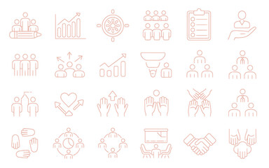 Collection of 30 minimalist line art icons for design projects