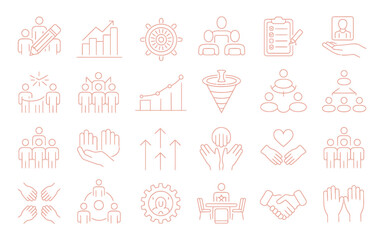 Fototapeta premium A collection of 30 clean and modern minimalist line art icons for various applications
