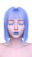 Fototapeta premium 女性の顔アップ 3DCGレンダリング