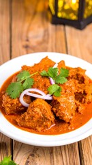 Fototapeta premium Spicy meat dish on a plate