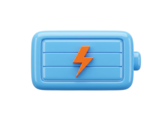 Isolated rechargeable battery icon, energy power symbol and lightning bolt sign