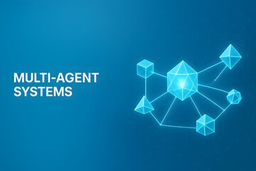 Abstract visualization of software agents working in a distributed system for a tech blog