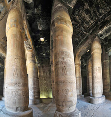 Interior of The Temple of Seti I  known as the Great Temple of Abydos , Egypt