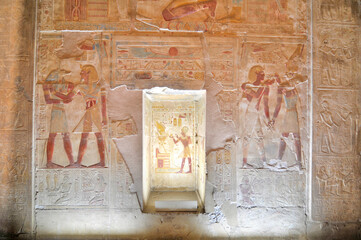 Interior of The Temple of Seti I  known as the Great Temple of Abydos , Egypt