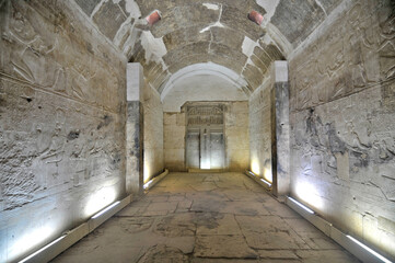 Interior of The Temple of Seti I  known as the Great Temple of Abydos , Egypt